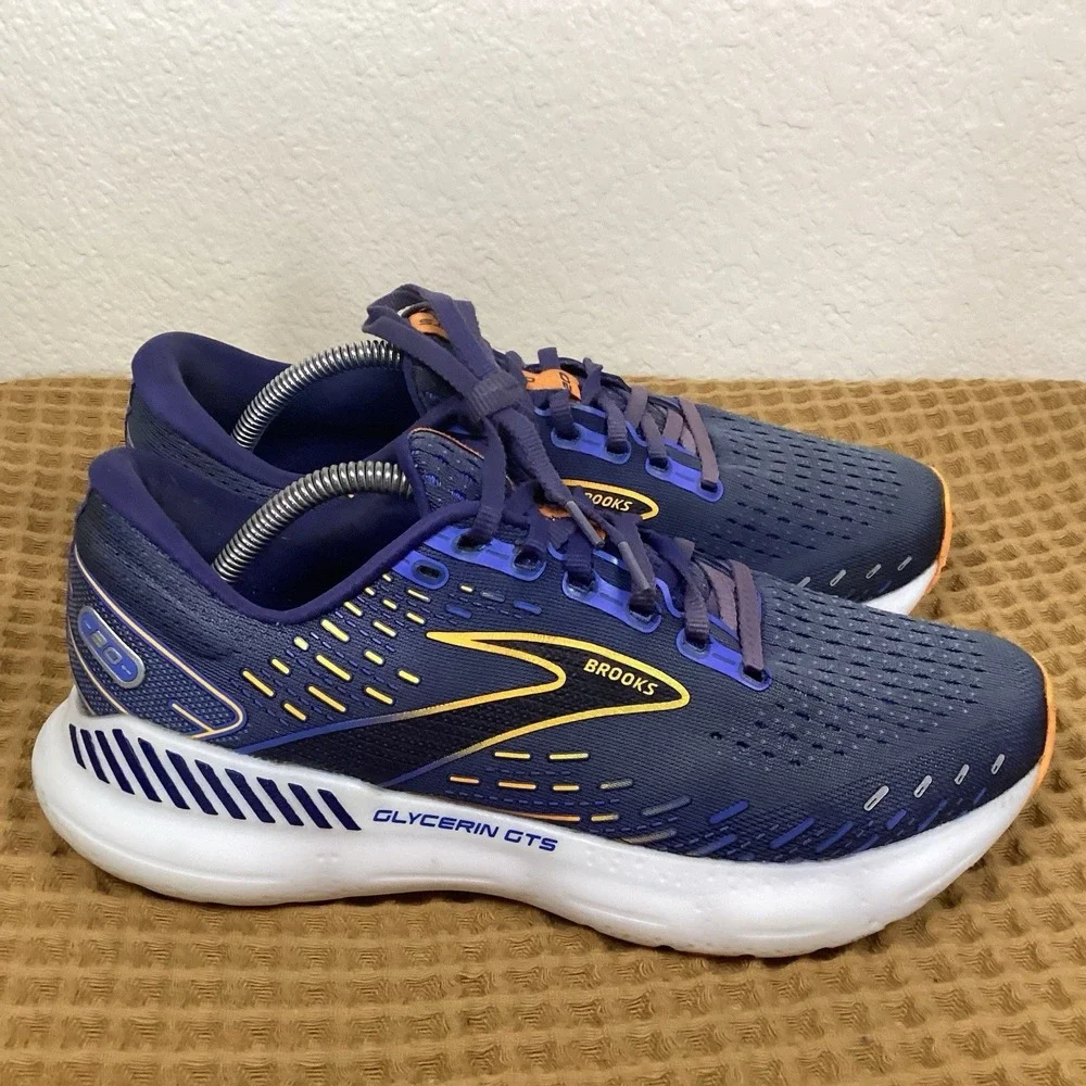 Brooks Glycerin GTS 20 1103831D444 Mens Sz 9.5 Blue Running Shoes Sneaker